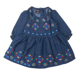 Robe en jean brodée pour filles - Bleu foncé - Product Image 4
