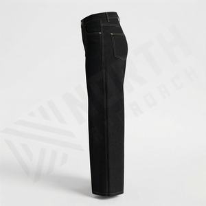 <b>Women's</b> Trending Bell Bottom Bootcut <b>Jeans</b> Low Rise Denim Pants Drawstring Closure Mid Flat Full Length Woven Softener Loose - Product Image 3