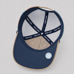 Casquette de golf sportive haut de gamme découpée au laser, bleu marine multicolore, profil haut, côtés <span class=keywords><strong>a</strong></span>érés, respirante, imperméable, unisexe, performance moderne - Product Image 5