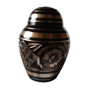 Classic Brass Keepsake Cremation Urns With Black Color <b>Rings</b> Indian Wholesale Human <b>Ashes</b> Metal Keepsake Urns - Product Image 3