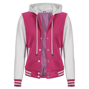 Chaquetas universitarias cálidas de invierno de color sólido para mujer, venta al por mayor, chaqueta universitaria de alta calidad hecha a medida para mujer - Product Image 2