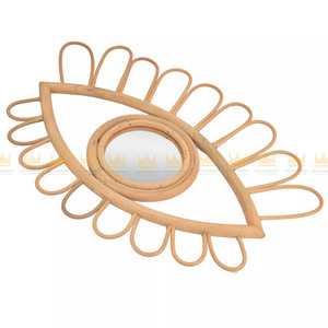 Espejo de decoración de gran venta, espejo de pared redondo en forma de flor de ratán, espejo de maquillaje colgante redondo Retro, pared en Vietnam - Product Image 1