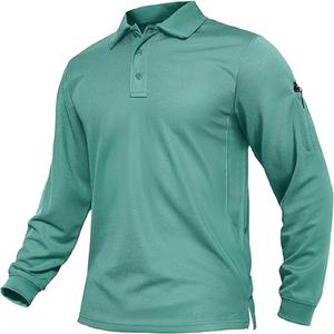 <b>Men's</b> T-<b>Shirts</b> <b>Polo</b> Custom Solid Color Polyester Button Golf <b>Polo</b> Lapel <b>Long</b> <b>Sleeve</b> <b>Men's</b> <b>Polo</b> <b>Shirts</b> <b>Shirt</b> 100% Cotton - Product Image 5
