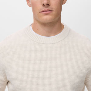 Chandails pour hommes personnalisés OEM et ODM Jacquard texturé col rond pull haut en tricot à manches longues confortable hip hop chandails pour hommes - Product Image 5