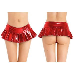 Minigonna Metallizzata Lucida Plissettata da Donna, Gonna alla Moda per <span class=keywords><strong>Costumi</strong></span> da Discoteca, Feste, Festival Musicali, Spettacoli di Danza - Product Image 2