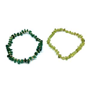 Green Onyx & Peridot Rough Gemstones <b>Bracelets</b> Sterling <b>Silver</b> 925 Gold Plated Stylish <b>Chain</b> <b>Bracelets</b> Everyday Wear Unique Band - Product Image 3