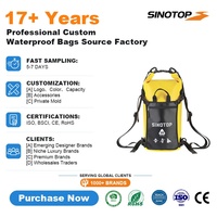 Sac étanche SINOTOP avec pochette amovible, personnalisable OEM, 20L, accessoires de camping et de randonnée, sac à dos étanche en PVC à fermeture roll-top