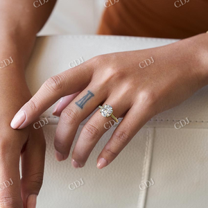 ชุดง่าม1.50CTW รูปไข่สีทอง14K สีเหลืองแหวนหมั้นเพชรแบบกำหนดเองในห้องปฏิบัติการ - Product Image 4