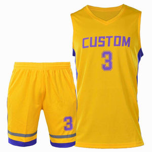 Balle de basket imprimée design OEM, ensembles de maillots de sport, uniformes de basket-ball personnalisés respirants pour l'équipe - Product Image 3
