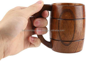 Classic Handmade Wooden Beer <b>Mug</b> PC American Style Bamboo Lid Business Gift with Best Quality Wholesaler From India FWE - Product Image 2