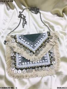 Designer Handcrafted Evening Banjara Boho Ladies Clutch Cum <b>Sling</b> Bag | Handmade Banjara Boho Beaded Bag - Product Image 3