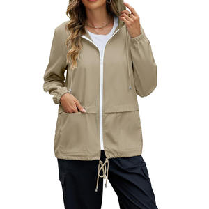 Combinaisons de pluie respirantes pour femmes en plein air imperméable à capuche col couleur unie combinaison de pluie pour les femmes - Product Image 3