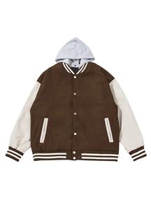 Chaqueta Varsity Clásica OEM, Estilo Urbano, Personalizada, de Lona, Tipo Bomber, con Cuerpo de Lana, Puños Acanalados, Cierre de Broches, Bordado en Contraste - Product Image 5