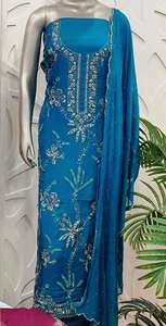 Trajes de fiesta de organza bordados a mano sin costuras de diseñador moderno Ropa tradicional india y pakistaní de moda - Product Image 2