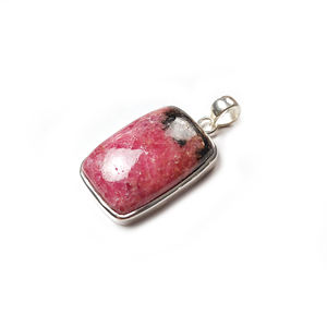 Pendentif en rhodonite de forme rectangulaire pour la vente en gros - Product Image 2