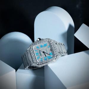 Montres mécaniques de luxe personnalisées, serties de diamants, style hip-hop, avec testeur de diamants, bracelet en moissanite couleur D VVS, fermoir, fonction Buss Down - Product Image 4