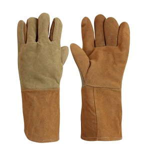 Venta al por mayor Guantes de soldadura, Guantes de soldador largos de piel de vaca, Guantes de protección laboral resistentes al desgaste y aislantes del calor - Product Image 1