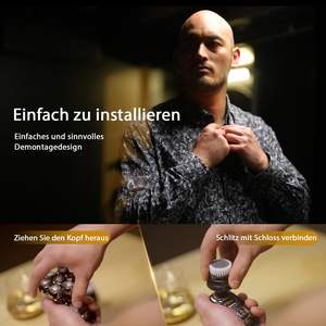 Kit de rasoir électrique 5-en-1 pour homme, étanche IPX7, rasoir rotatif à double lame, utilisation humide/sèche pour le visage, le corps et la barbe, avec têtes de rechange - Product Image 4