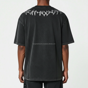 T-shirt oversize en coton satiné pour homme, style smoking, maille haute densité pour streetwear premium, séchage rapide, logo personnalisé, OEM - Product Image 3