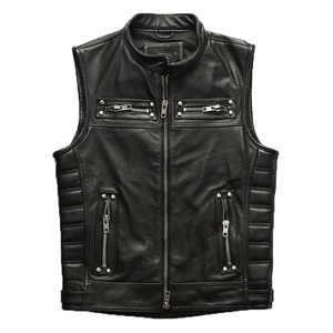 Black Genuine Leather <b>Vest</b> Men and Women Motorcycle Brown Real Cowhide <b>Slim</b> Male Waistcoat Fashion Sleeveless Jackets - Product Image 1