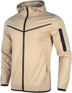 Conjunto de chándal deportivo de 2 piezas para hombre de entrenamiento informal sólido estampado con capucha a la moda - Product Image 5