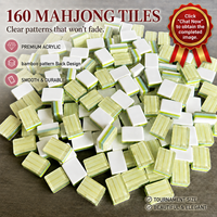 Tuile de Mahjong Classique en Acrylique Vert Clair, Design Palmier, Art Américain Moderne, Artisanat de Luxe