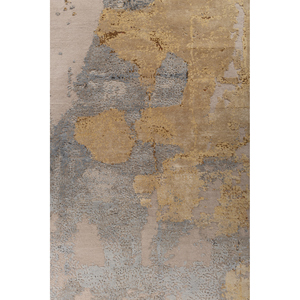 Tapis en laine et soie de bambou noué à la main à motifs abstraits Uvenuti rose et violet -LRB-13028 pour usage domestique - Product Image 3
