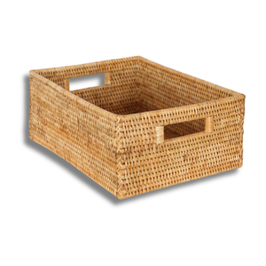 CESTA DE RATTAN tejida a mano vietnamita fibra Natural duradera para almacenamiento práctico y elegante decoración del hogar con buena calidad - Product Image 1