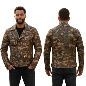 Veste en cuir camouflage légère de haute qualité à bas prix Veste en cuir pour hommes avec logo personnalisé OEM élégante nouvelle mode - Product Image 5