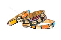 Bracelets en verre et en laiton, ensemble de bracelets au design indien, bijoux tendance et à la mode avec couleur et taille personnalisables pour unisexe
