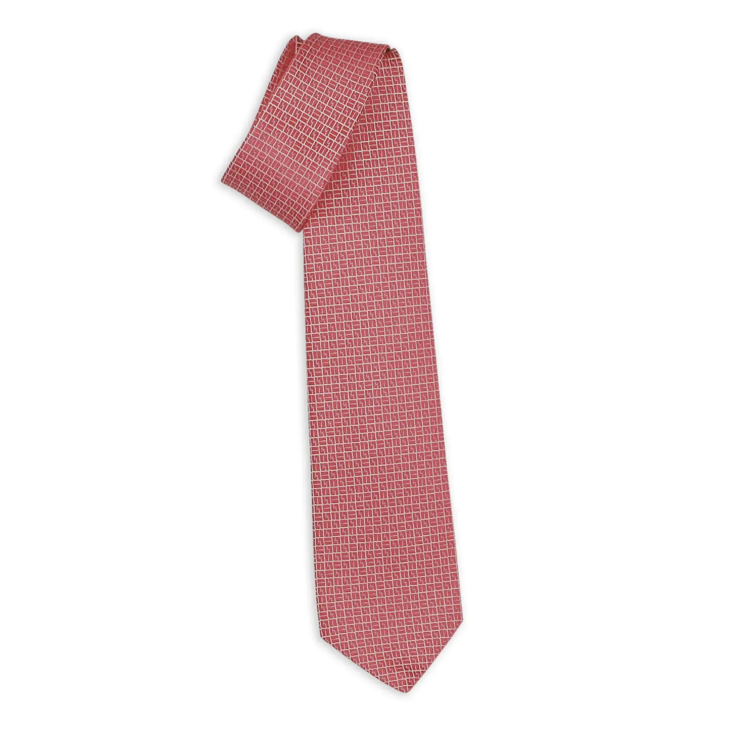 Premium 100% Silk 7 Fold Ties Italian - Jacquard Weave Firenze Bright Pink - Elegance and Luxury for Every Occasion