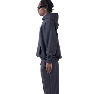 Sweat à capuche unisexe brodé OEM 100% coton confortable et tendance pour une tenue décontractée d'hiver - Product Image 3