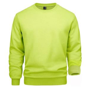 Sweat-shirt thermique décontracté pour homme 100% coton Pull athlétique à col rond Automne Hiver Sweat-shirt de sport Tops unis teints - Product Image 3