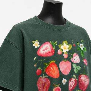Camiseta Verde Extra Grande Personalizada para Mujer, con Estampado de Frutas, Manga Corta, Informal, de Algodón, al por Mayor - Product Image 6