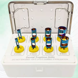 ชุดดอกสว่านทันตกรรมแบบเทรฟีน 8 ชิ้น เคลือบไทเทเนียมสีน้ำเงิน - Product Image 1