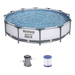 STEEL PRO MAX Gris 56416 <span class=keywords><strong>pour</strong></span> <span class=keywords><strong>Pompe</strong></span> de Filtration de <span class=keywords><strong>Piscine</strong></span> <span class=keywords><strong>Bestway</strong></span> (366x76cm) <span class=keywords><strong>pour</strong></span> 3-4 Personnes <span class=keywords><strong>pour</strong></span> Piscines jusqu'à 366x76cm - Product Image 2