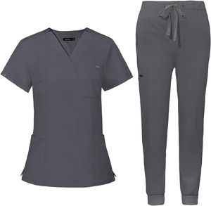 Cómodo Jogger Scrub trajes de algodón Hospital médico Scrubs uniformes conjuntos Médicos Enfermeras venta al por mayor logotipo personalizado - Product Image 1