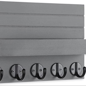 Earth Wall Mount <b>Clothing</b> Hanger 5 Hooks for Nature Inspired Home Decor Rustic Entryway Organizer Living Room Wall Display Metal - Product Image 1