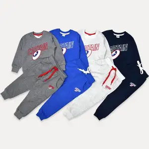 Tùy Chỉnh Trẻ Em Mặc Mùa Thu Mùa Đông Tracksuit Set Áo Thun Quần 2-10 Năm Phim Hoạt Hình In Bé Trai Quần Áo Bộ