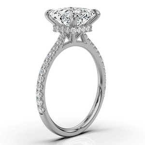 Splendide 14K or massif classique diamant bague de fiançailles 3ct princesse coupe barre réglage personnalisé mariée mariage anniversaire bande pour - Product Image 4