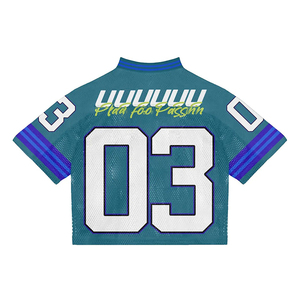 Custom Luxury Boxy Fit Drop Shoulder Streetwear Graphic Vintage Sublimation <b>Mesh</b> Polyester American Retro Soccer Jersey - Product Image 2