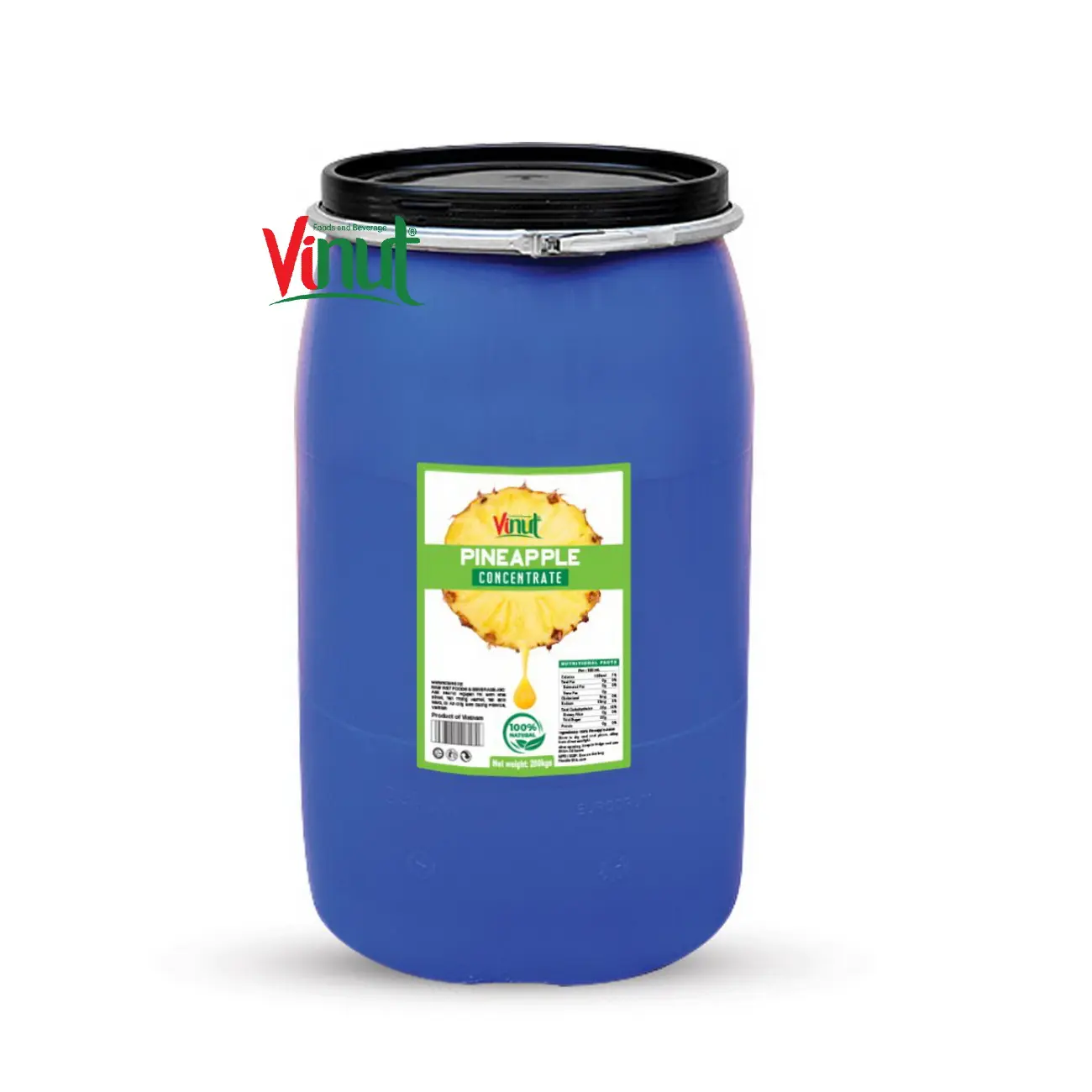 Concentrato di frutta VINUT-200kg tamburo concentrato di succo di ananas 100% fornitore e produttore naturali