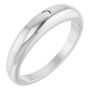 Stuller Petite <b>Dome</b> Diamond Engagement <b>Ring</b> 124572:105P PL Wedding Bands with Bezel & Invisible Setting - Product Image 1