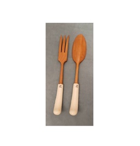 Cuillère de service en bois de fabricant fait à la main Look moderne hautement poli Style classique cuillère fourchette ensemble pour la maison dîner Ware - Product Image 4