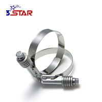 Collier de serrage en acier inoxydable Torque, boulon en T, 50 mm et 80 mm, colliers de serrage pour tuyaux automobiles