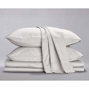 Ensemble de draps plissés en coton satiné bio King Size, 4 pièces, literie unie écologique - Product Image 4