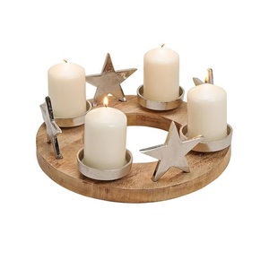 Nouveau design de la collection QUALITÉ, porte-bougie rond en métal pour la décoration de la maison, finition vintage, prix de gros - Product Image 5
