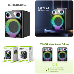 HAUT-PARLEUR SANS FIL 10W Portable avec Type-C BT/USB/TF/FM/AUX/TWS ABS-1406 10W AVEC LUMIÈRE LED 180*205*254MM - Product Image 3