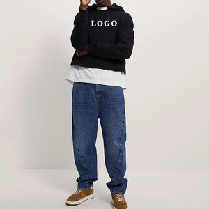 Blank Boxy Fit Pullover <b>Hoodies</b> <b>Men</b> <b>Fleece</b> High Quality Cotton <b>Oversized</b> Streetwear Drop Shoulders Unisex Custom <b>Hoodies</b> - Product Image 3
