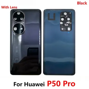 NOUVEAU Pour <span class=keywords><strong>Huawei</strong></span> P50 <span class=keywords><strong>Pro</strong></span> Couvercle de batterie arrière Boîtier en verre Porte arrière avec cadre Objectif de caméra de remplacement LOGO avec adhésif - Product Image 2